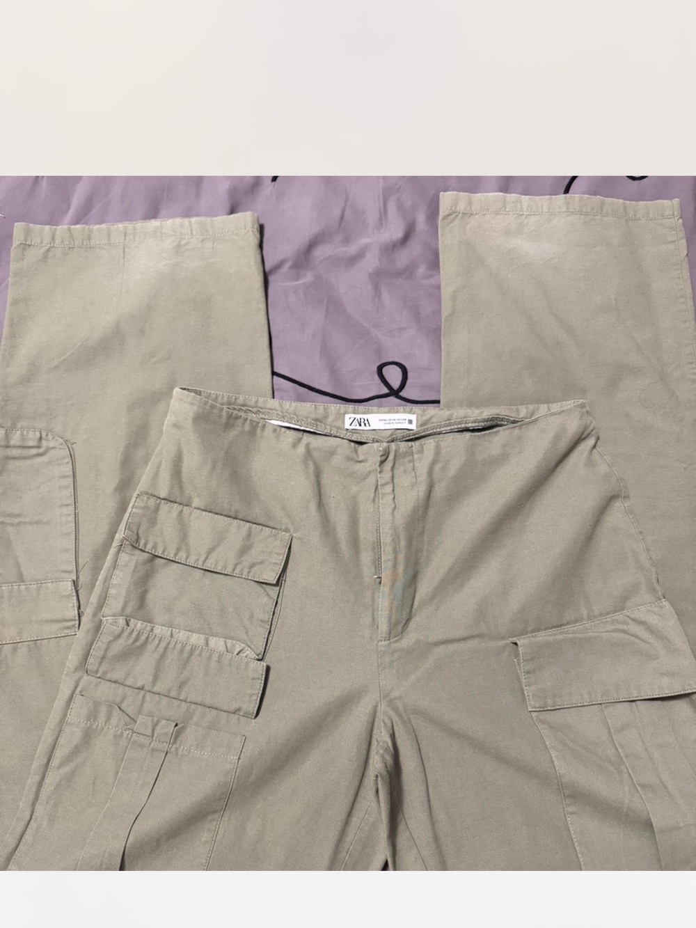 ZARA olive Cargo Pants with Utility Pockets